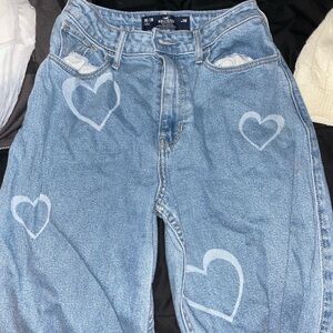Hollister heart washed ULTRA HIGH-RISE DAD JEANS